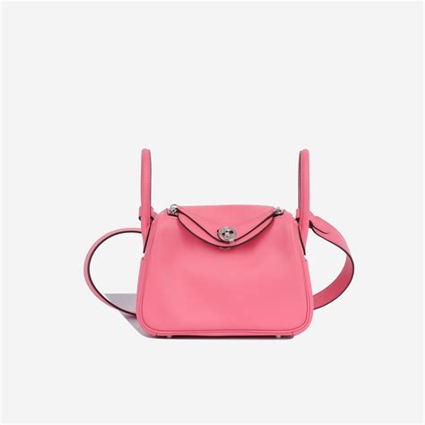 hermes mini lindy rose azalee|Hermès Rose Azalee Clemence Mini Lindy II Palladium.